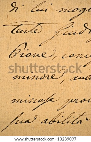 Close-up of cursive text on an old letter