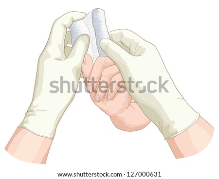 Bandage on finger. Vector illustration. - stock vector