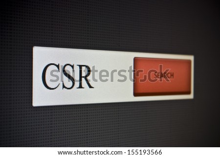Internet search bar with phrase CSR or corporate social responsibility
