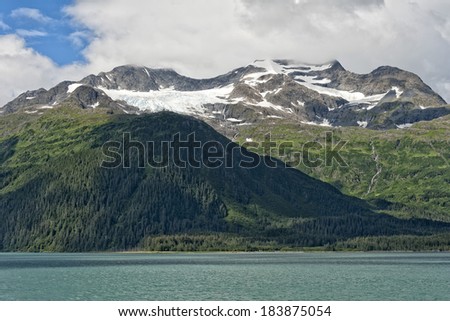 Alaska Prince William Sound view in summer time