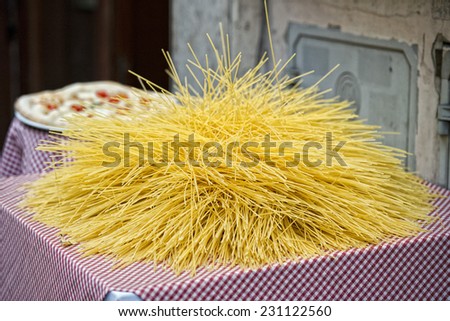 spaghetti isolated outside rome restaurant
