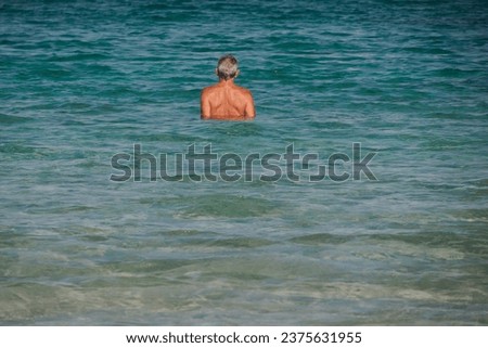 Similar – Image, Stock Photo Man swimming in turquoise natural bay