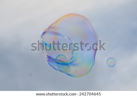 giant soap bubble on the sky background