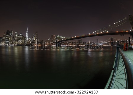 new york manhattan night view from brooklyn