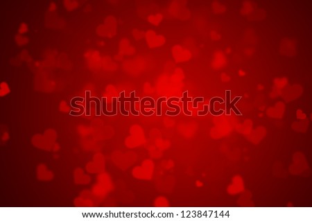 Red Love Background - Defocused Hearts. Heart Bokeh. Stock Photo ...