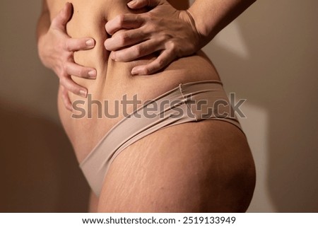 Similar – Image, Stock Photo Close up belly tummy of pregnant woman.