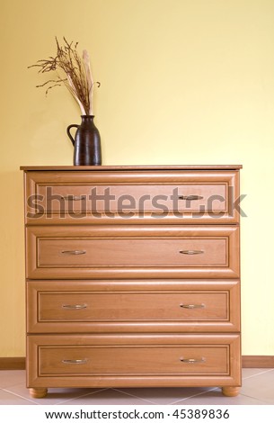 wooden dresser and decoration