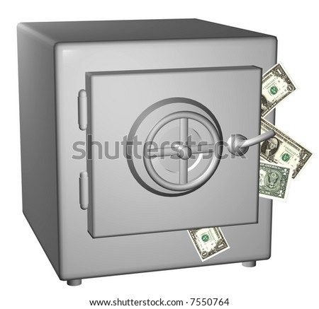 The safe filled with money