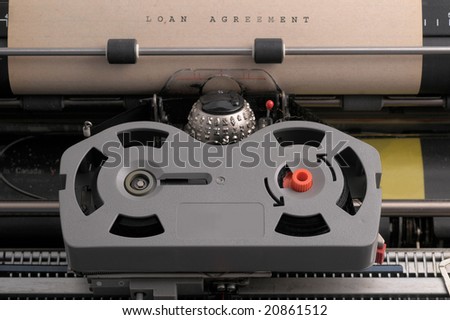 Loan Agreement typed on old typewrriter