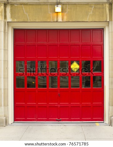 Red fire hall door