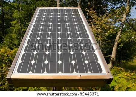 Solar panel in a wooden frame