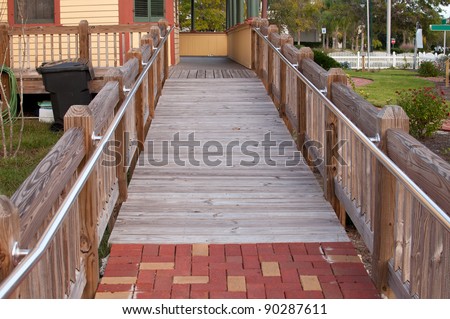 Wheelchair ramp to a house