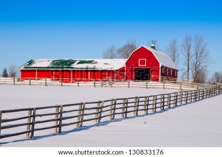 Red Barn in winter
