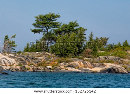 Metamorphic rocks on an island in Georgian Bay, Lake Huron, Ontario