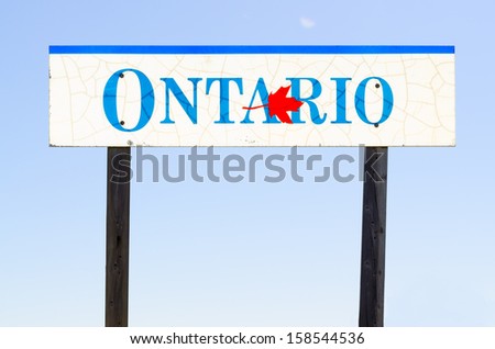 Ontario Road Sign with a maple leaf