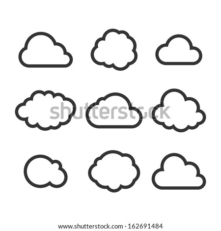 Cloud Icon Set. Vector