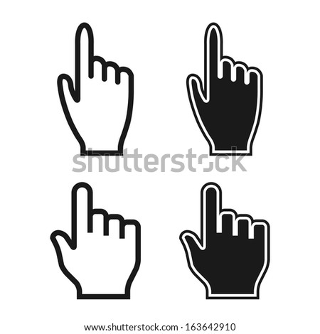 Woman and Man Hands. Cursor Icons. Mouse Pointer Set. Vector