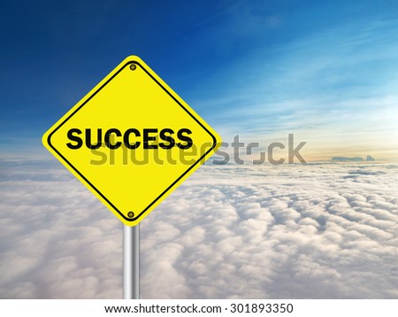 Inspiration Motivational Life Quote on Yellow Sign over Sky and Clouds Background.