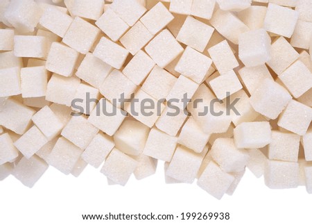 Heap of refined sugar close up