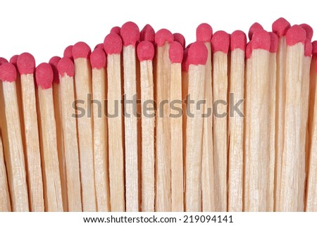 Red match on a white background