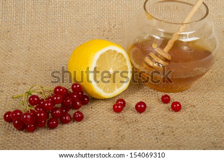 Traditional medicine. Honey, lemon, cranberry.