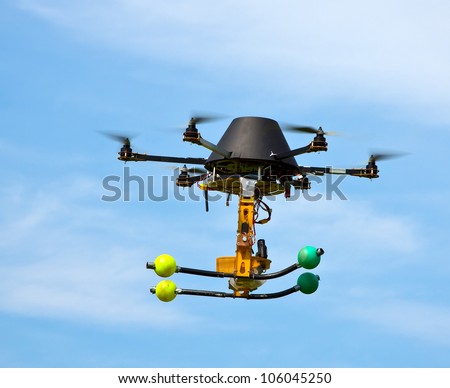 remote controlled flying craft with four motors