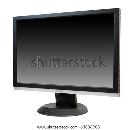 LCD monitor. Isolated on white background with clipping path