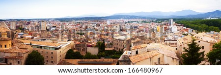Top view of european city. Girona,  Catalonia