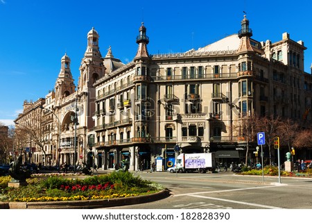 BARCELONA, SPAIN - FEBRUARY 20, 2014: Cinema Coliseum in Barcelona. It opened in 1923 and remains one of the biggest film theatres in city