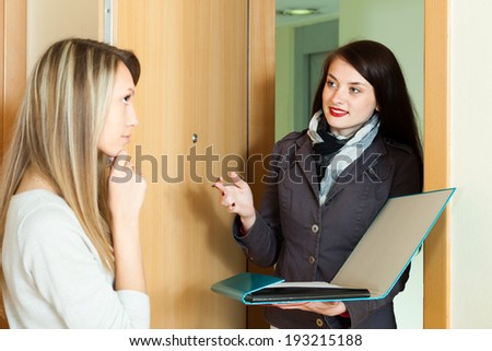 girl thinking on the answers in the questionnaire in doors