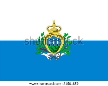 San Marino national flag. Illustration on white background