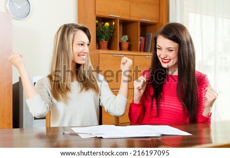 Two business women enjoyed perfect deal in the office