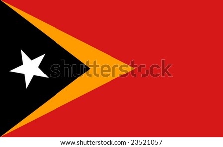 Democratic Republic of Timor-Leste flag. Illustration on white background