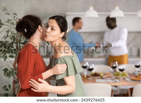 Similar – Image, Stock Photo Kiss! kiss Welcome