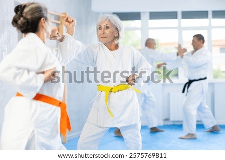 Similar – Image, Stock Photo Martial art practitioners fighting with sticks