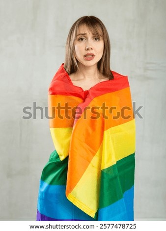 Similar – Image, Stock Photo rainbow flag on grey facade