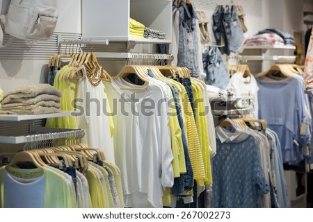 female casual clothes   in boutique
