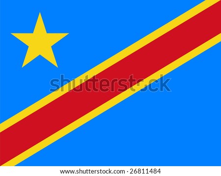 Flag of Democratic Republic of the Congo. Illustration over white background