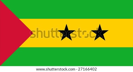 Flag of Sao Tome and Principe. Illustration over white background