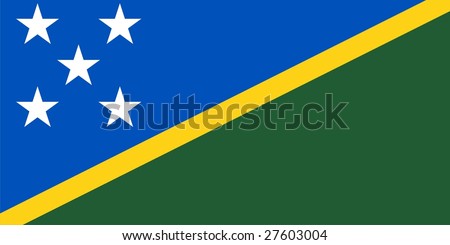 Flag of Solomon Islands. Illustration over white background