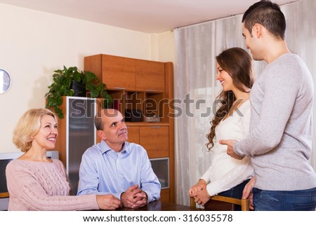 parents meeting girlfriend of their son  yestoday
