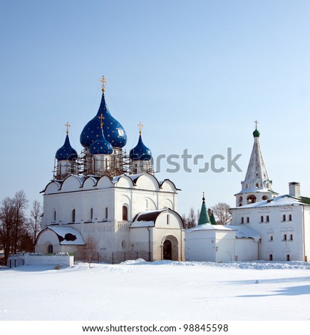 Cathedral of the Nativity at Suzdal in winter. Russia