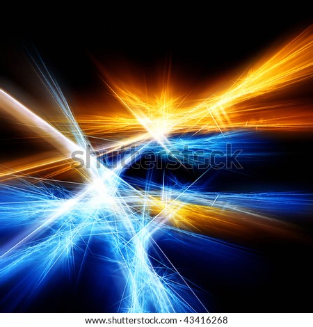 Blue and gold stars. Beautiful fractal