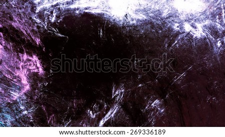 Dark abstract futuristic background. Digital artwork. Black and purple grunge texture for creativity design. Making a poster, booklet, cover album, wallpaper, flyers in gothic style. Fractal art