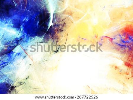 Abstract bright color dynamic background with lighting effect. Futuristic smoke texture for creativity design. Shiny pattern for wallpaper, poster, cover booklet, flyer, banner. Fractal art