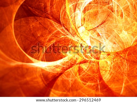 Solar energy. Abstract red futuristic blurred background with lighting effect for creative design. Shiny bright color image for wallpaper desktop, poster, cover booklet, flyer. Fractal art