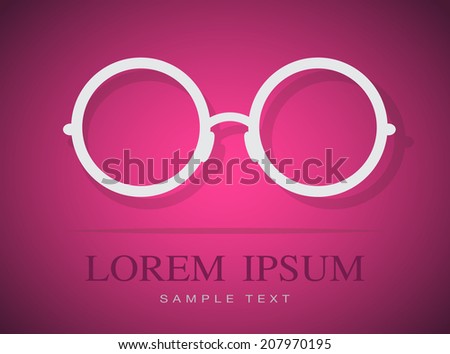 Vector image of Glasses white on pink background.