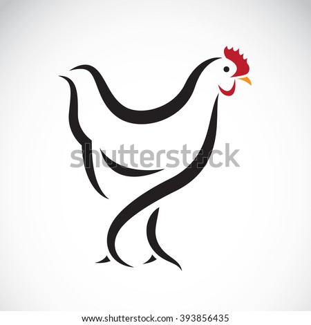 Vector image of an chicken design on white background