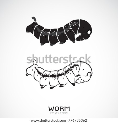 Vector of two caterpillar on white background. Icon Worm. Insect.
