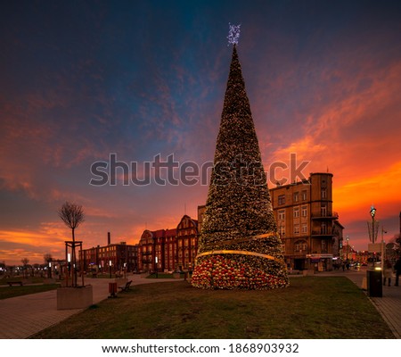 Christmas scenery with an amazing sunset Zdjęcia stock © 
